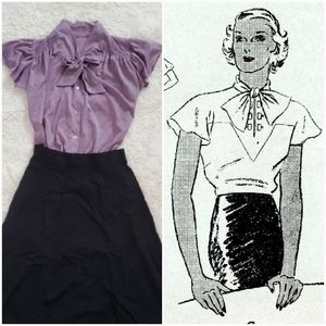 Vintage 1930´s Neck Tie Blouse